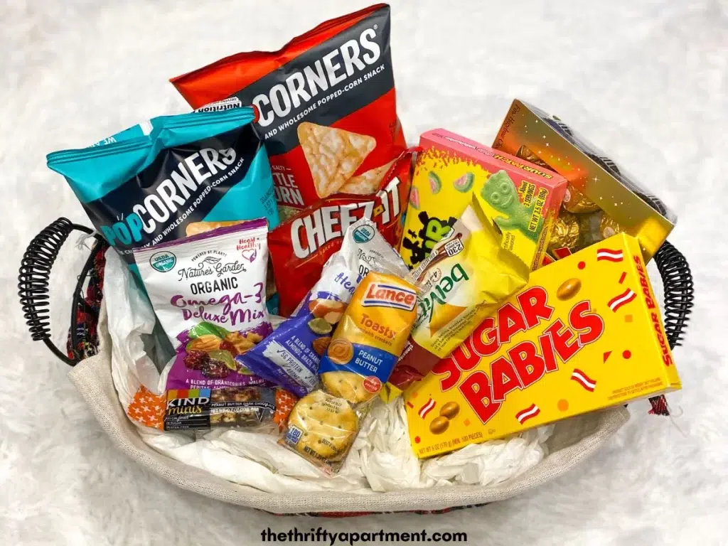 DIY secret santa snack basket