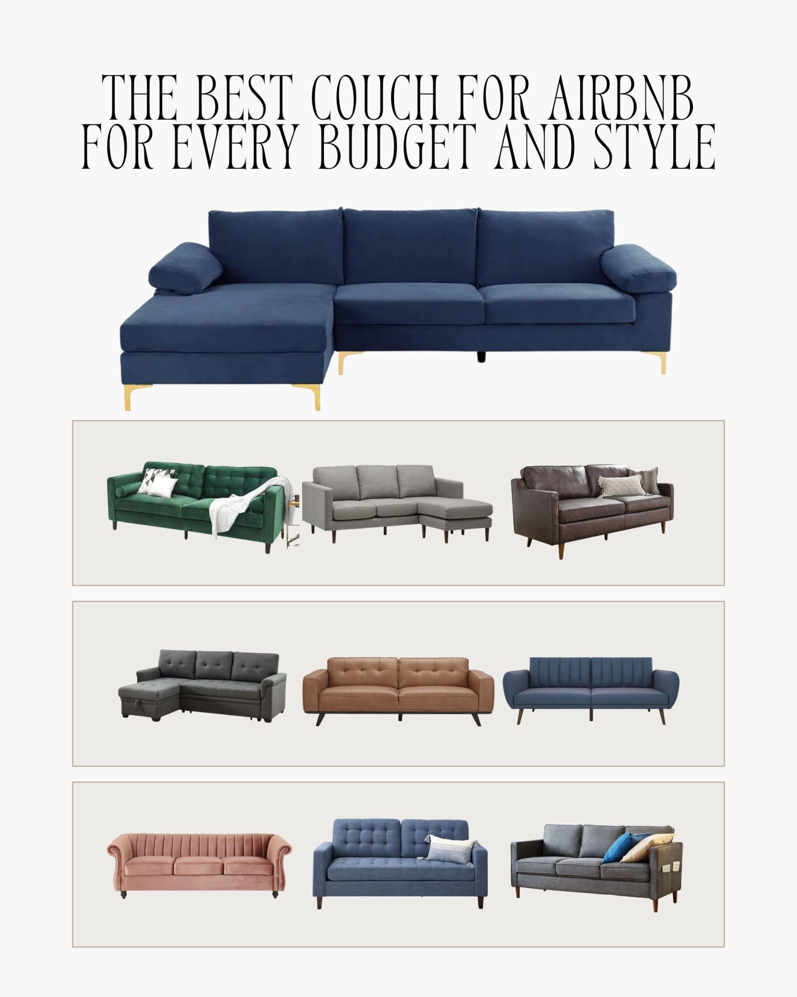 The Best Couch for Airbnb for Every Budget and Style