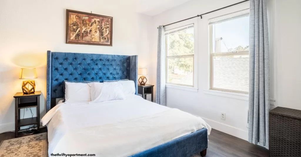 blue bed frame airbnb checklist