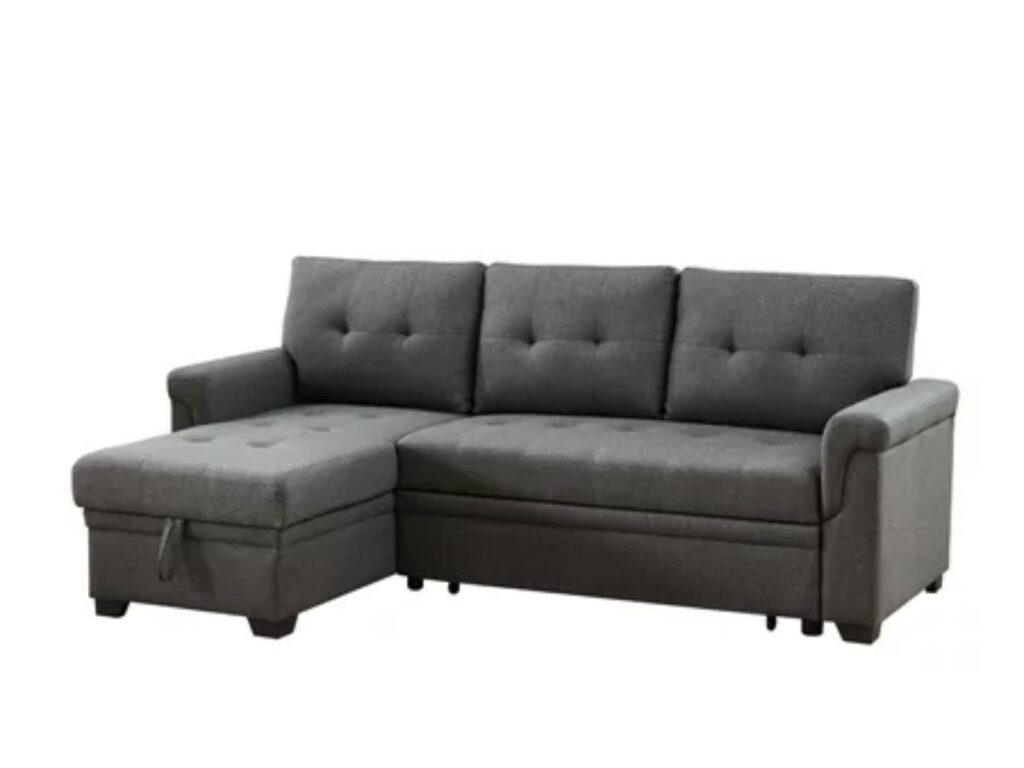 grey pull out sectional