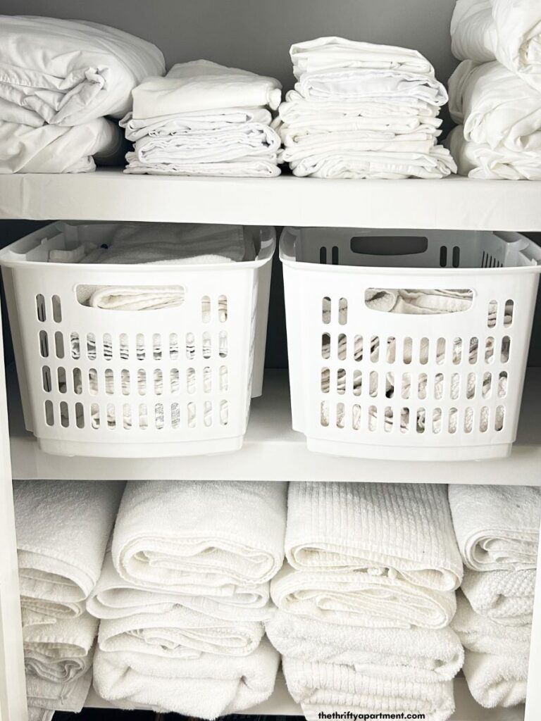 linens in closet