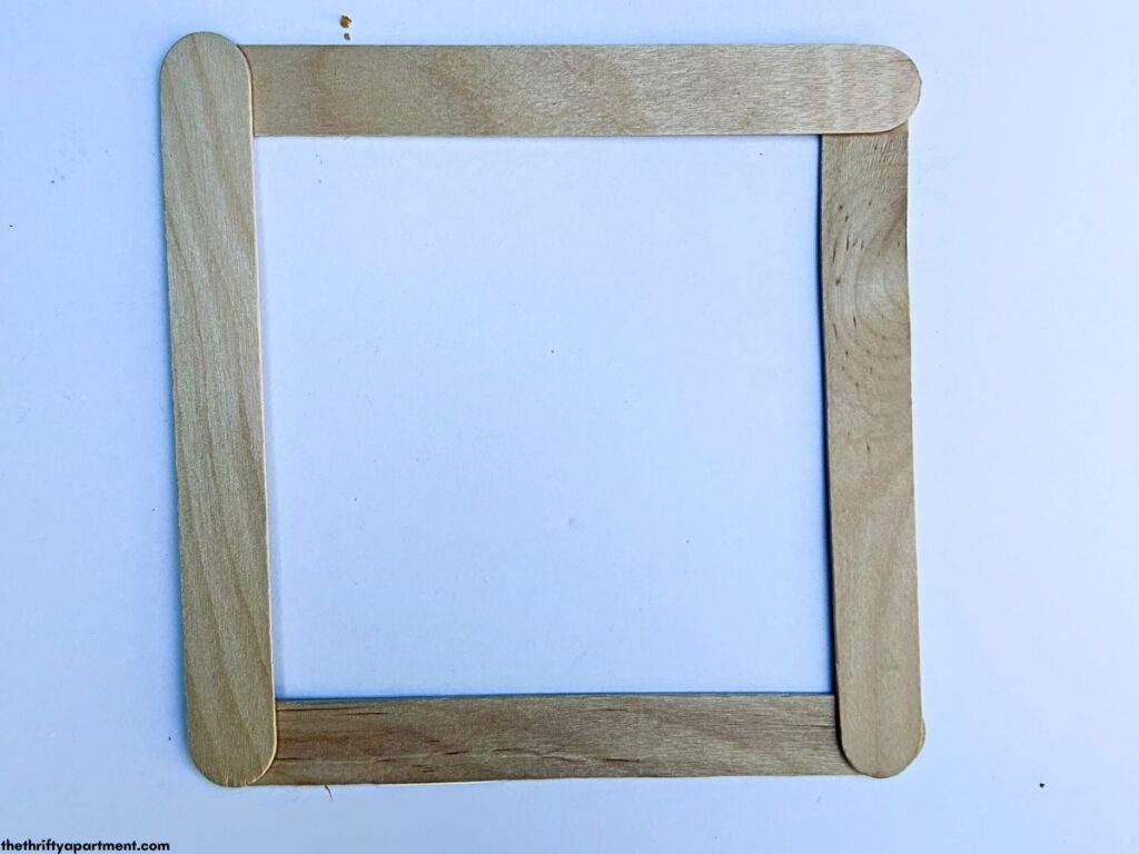 popsicle sticks in a square