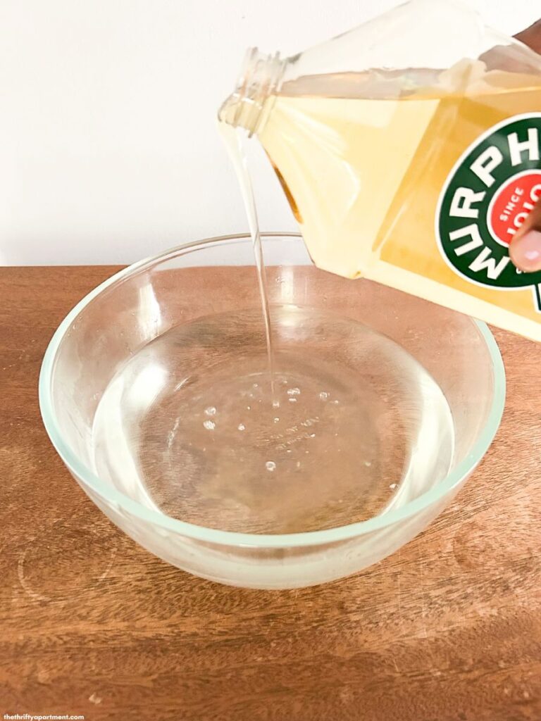 pouring murphy soap in bowl