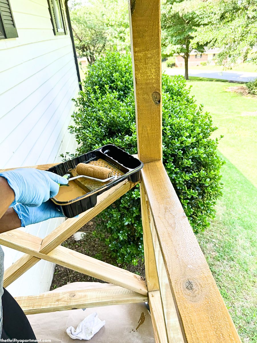 How To Restain Railing How to Stain a Wood Porch Railing