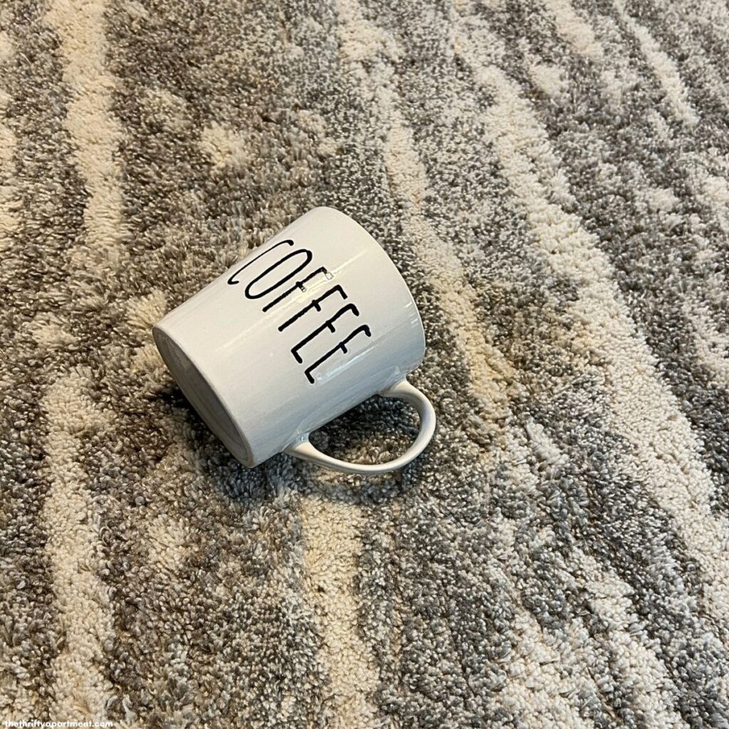 coffee cup on carpet