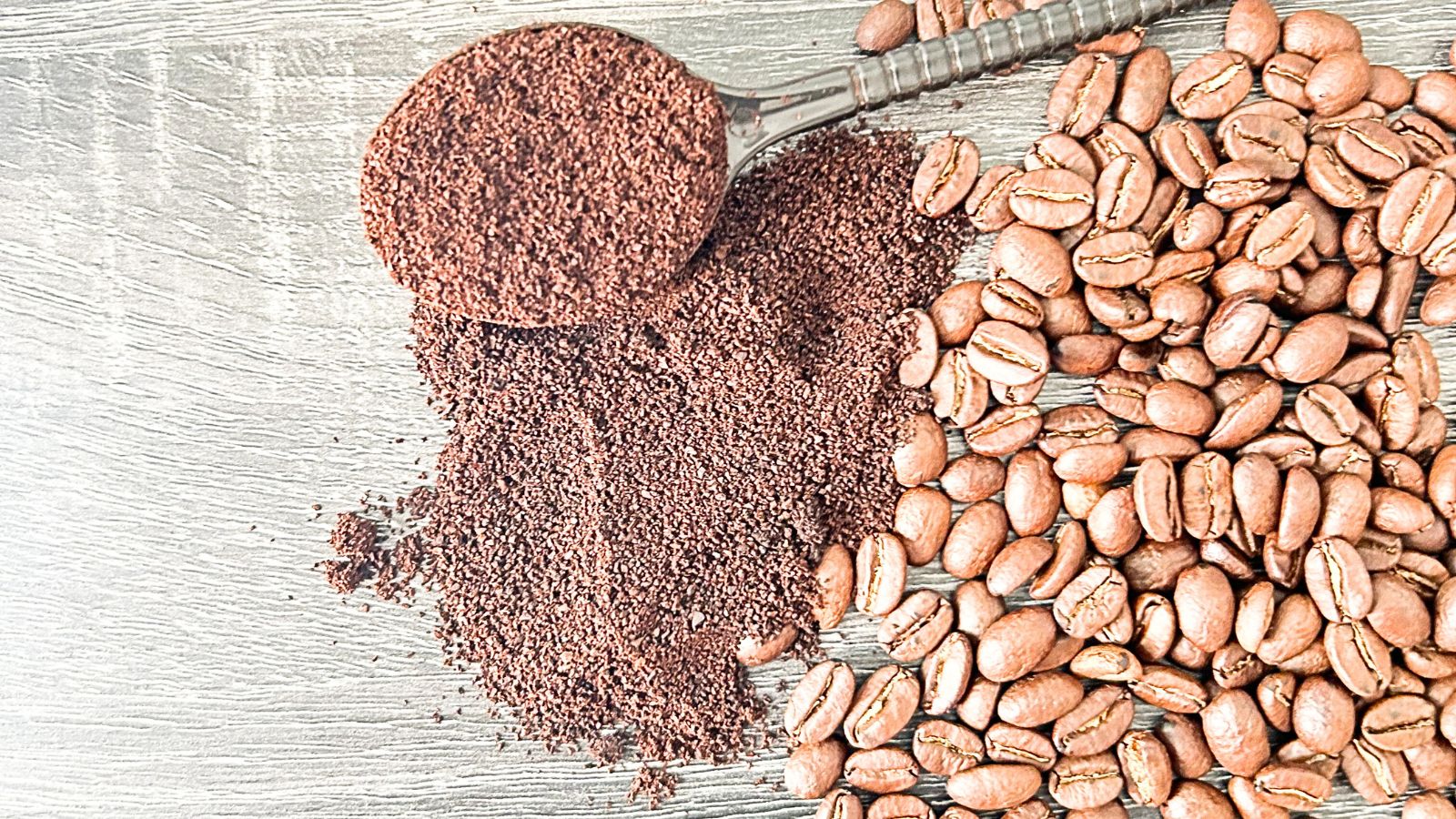 coffee grounds in spoon