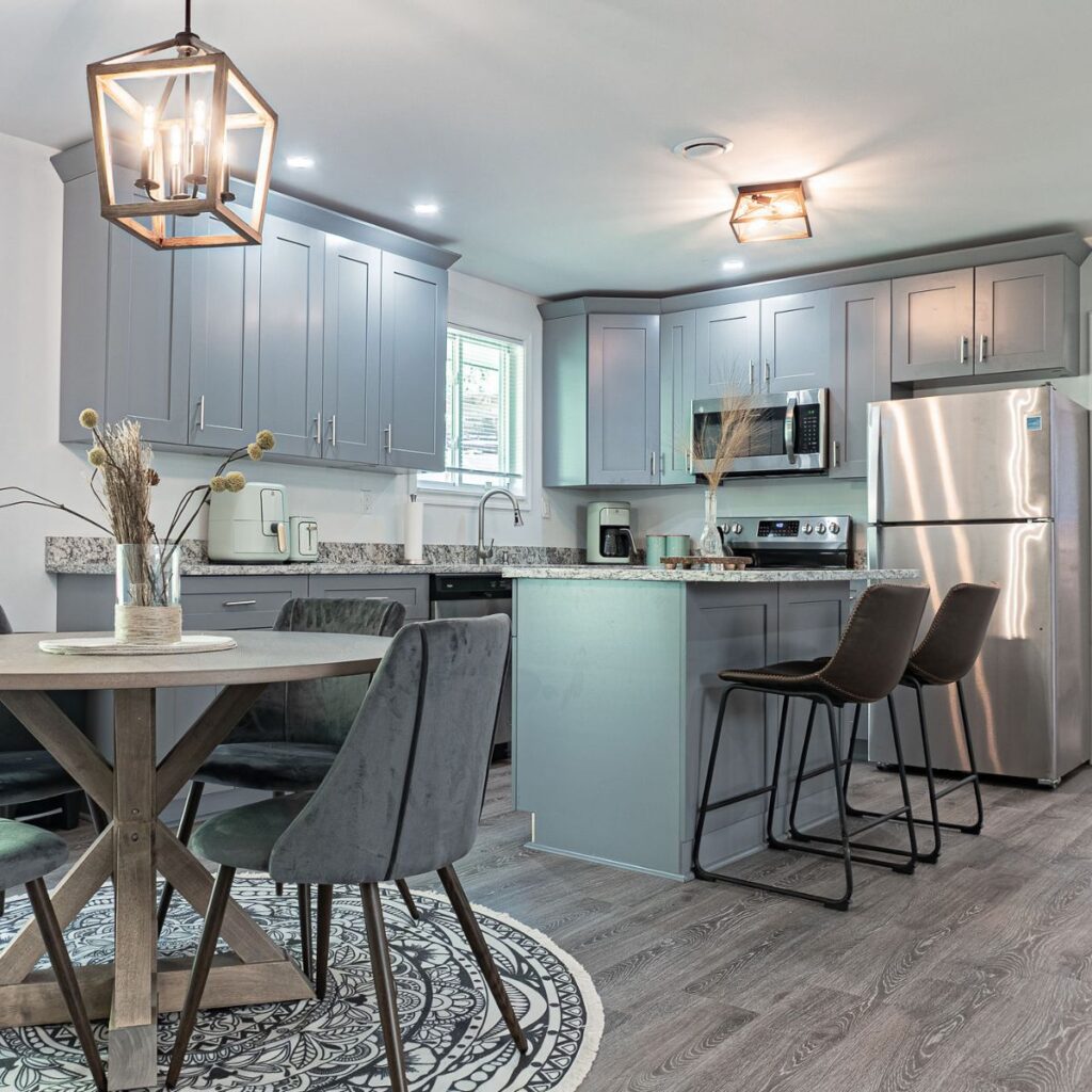 grey kitchen cabinets