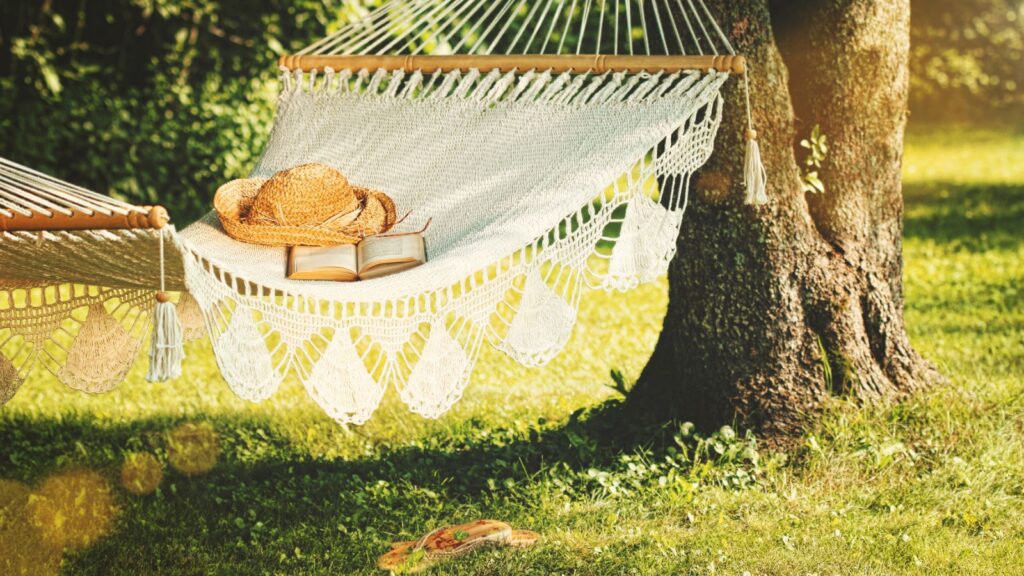hammock in backyard