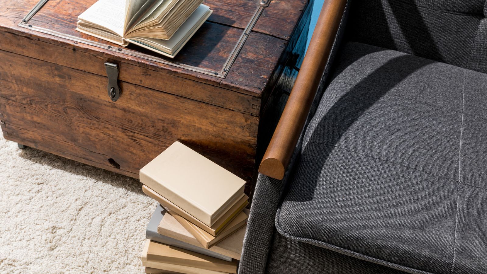 thrifted chest books and chair