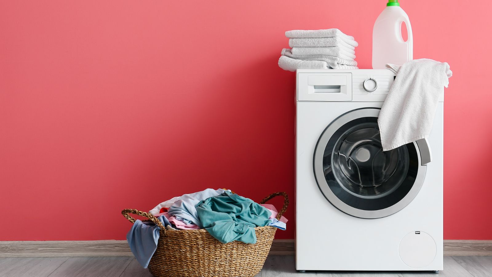 washing machine pink background