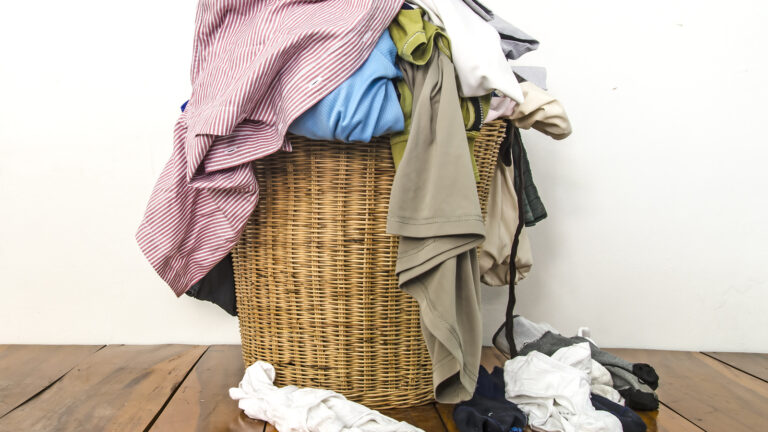 laundry basket with dirty clothes