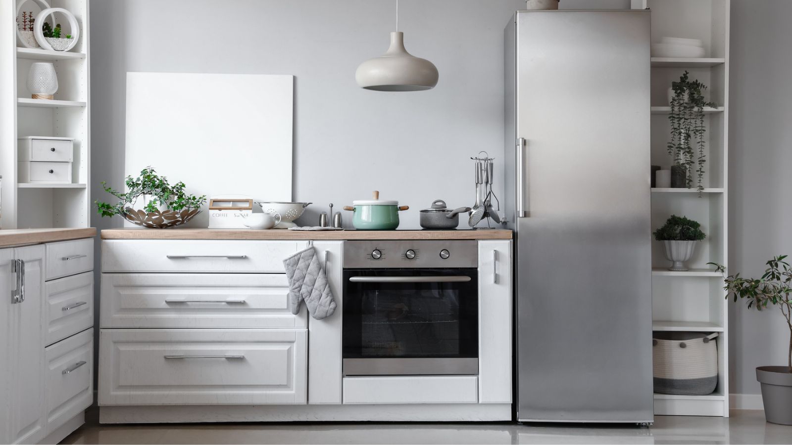 Kitchen with fridge