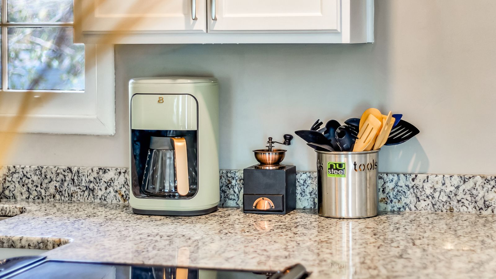 coffee pot and grinder