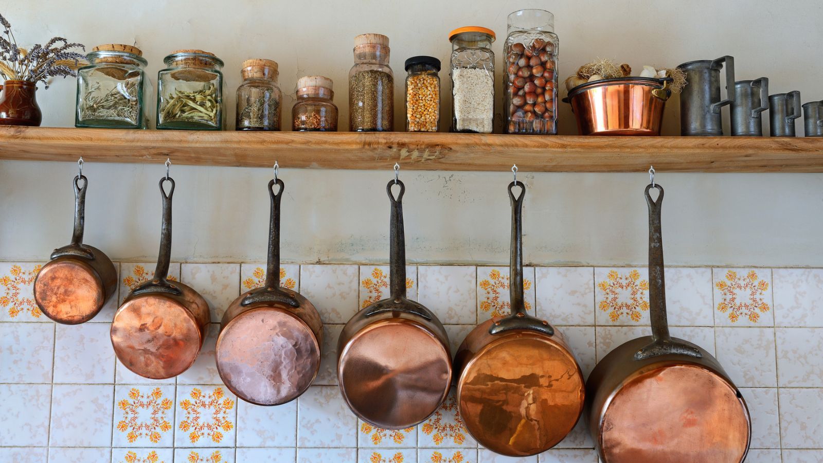 hanging pots and pans copper