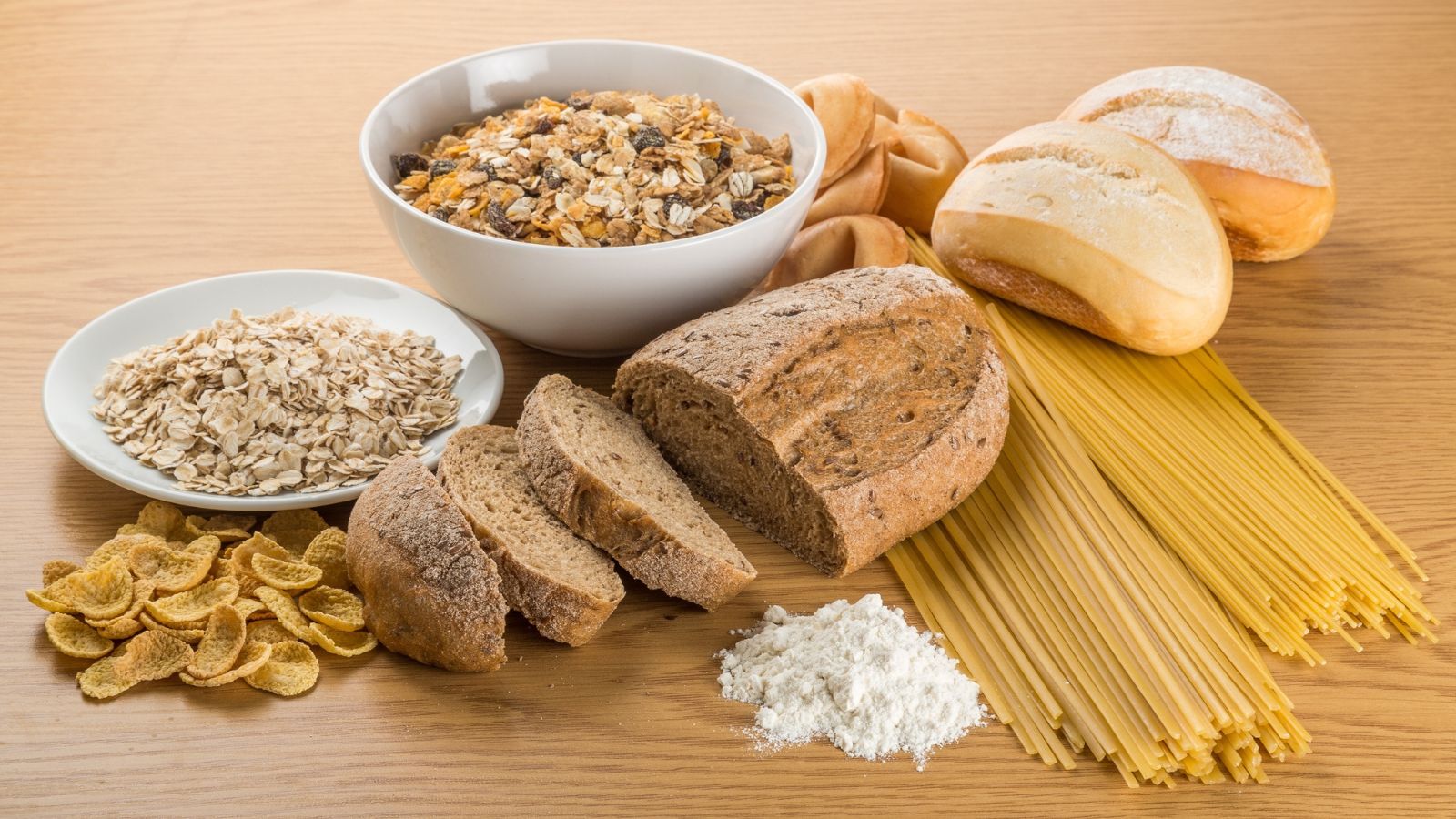 pasta and bread