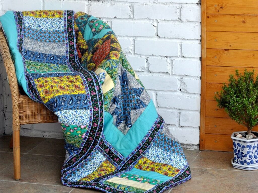 quilt on chair