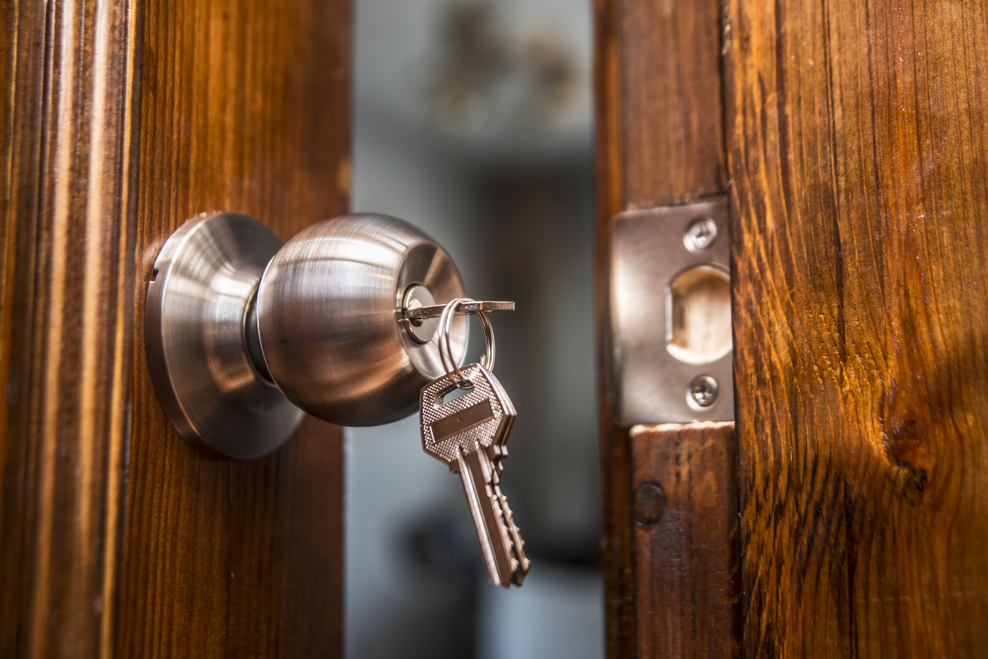 keys in keyhole in door