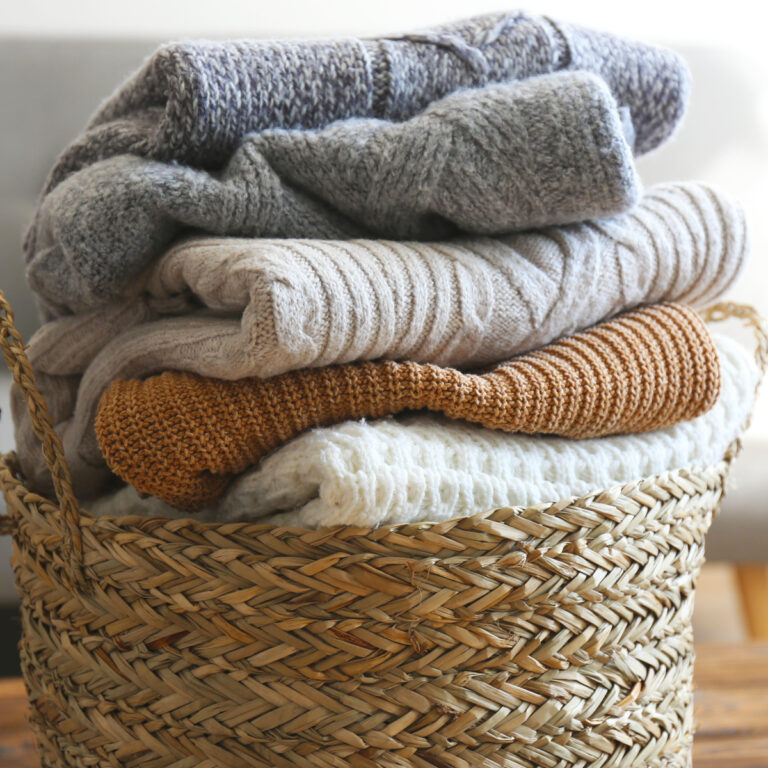 blankets in a basket