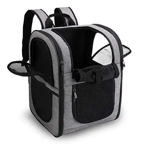 Apollo Walker Pet Carrier Backpack for Large/Small Cats and Dogs, Puppies, Safety Features and Cushion Back Support | for Travel, Hiking, Outdoor Use (Gray)