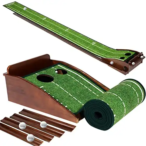 Golf Putting mat Putting Mat for Indoors Putting Green, Mini Golf, Putting Mat Indoor Golf Matt Putting Green with Automatic Ball Return for Indoor and Outdoor, Office