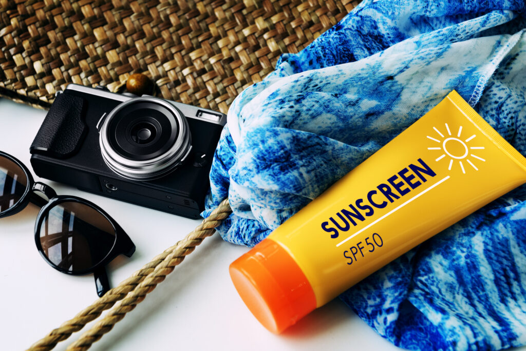Packing Beach Camera Sunscreen