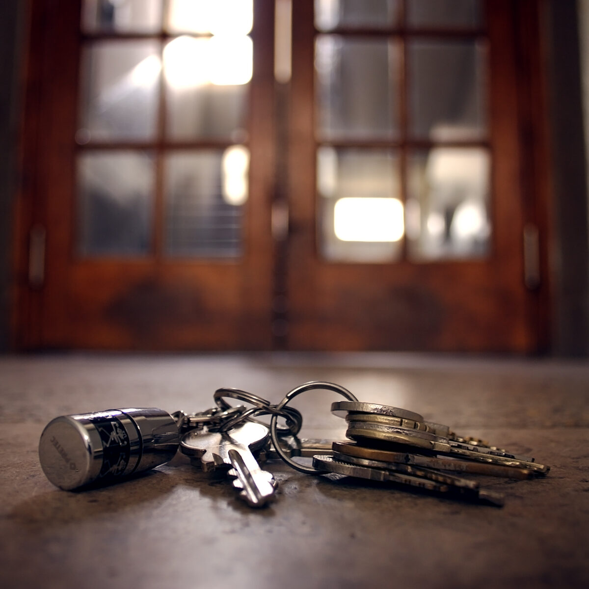 lost keys on the floor in front of the door