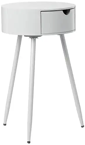 Decor Therapy Allie Mid Century Modern One Drawer End Accent Table, Small, Cool Gray