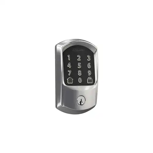 Schlage BE489WB GRW 625 Encode WiFi Deadbolt Smart Lock, Keyless Entry Touchscreen Door Lock with Greenwich Trim, Bright Chrome