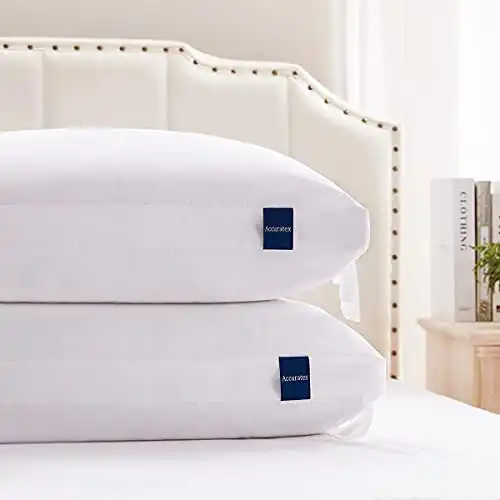 ACCURATEX Bed Pillows King Size Set of 2, Hybrid Shredded Memory Foam Pillow[Adjustable Loft], Fluffy Down Alternative Fill Removable Cotton Cover, Firm Supportive Pillow for Side Back Sleepers