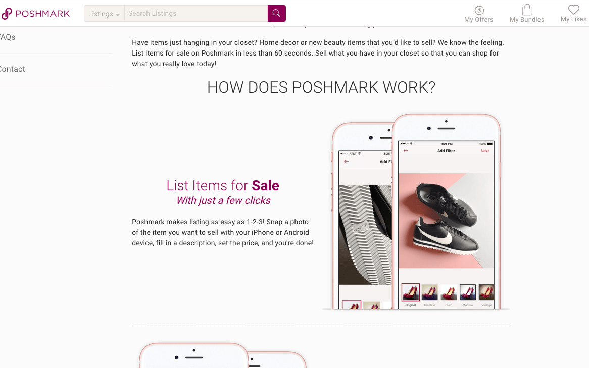 listing your items on poshmark