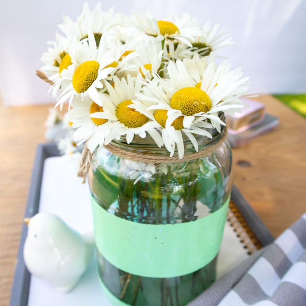 Glitter Painted Mason Jars