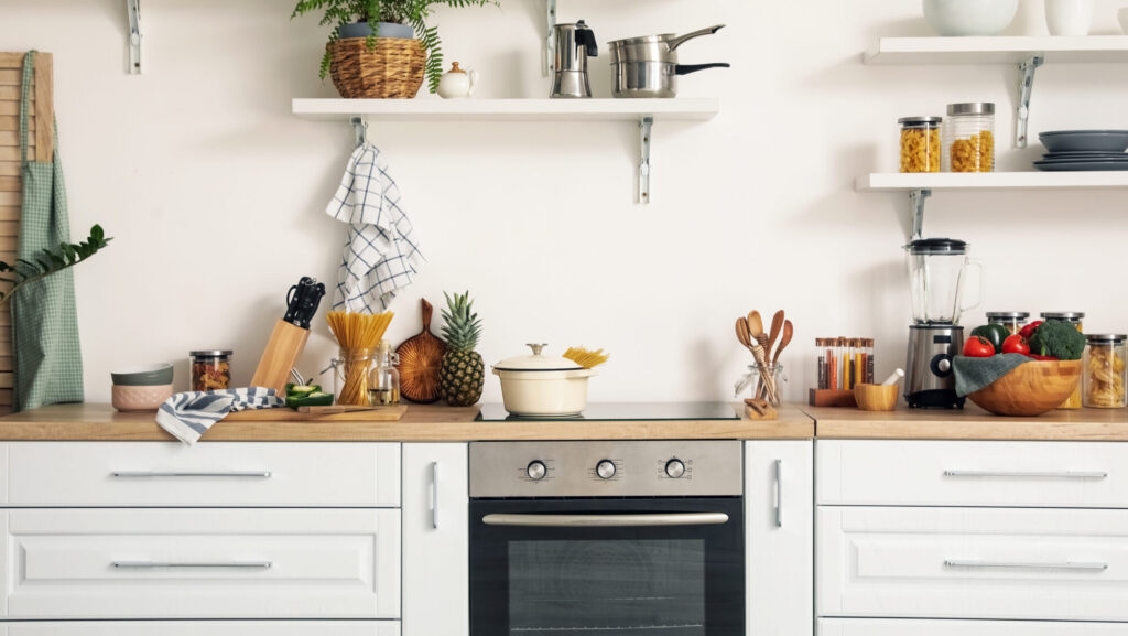 Stylish interior of modern kitchen