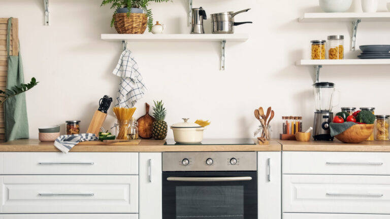 Stylish interior of modern kitchen