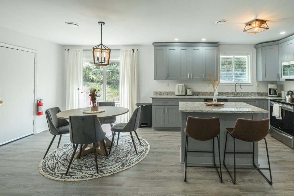 Short term rental living dining room airbnb dining room kitchen