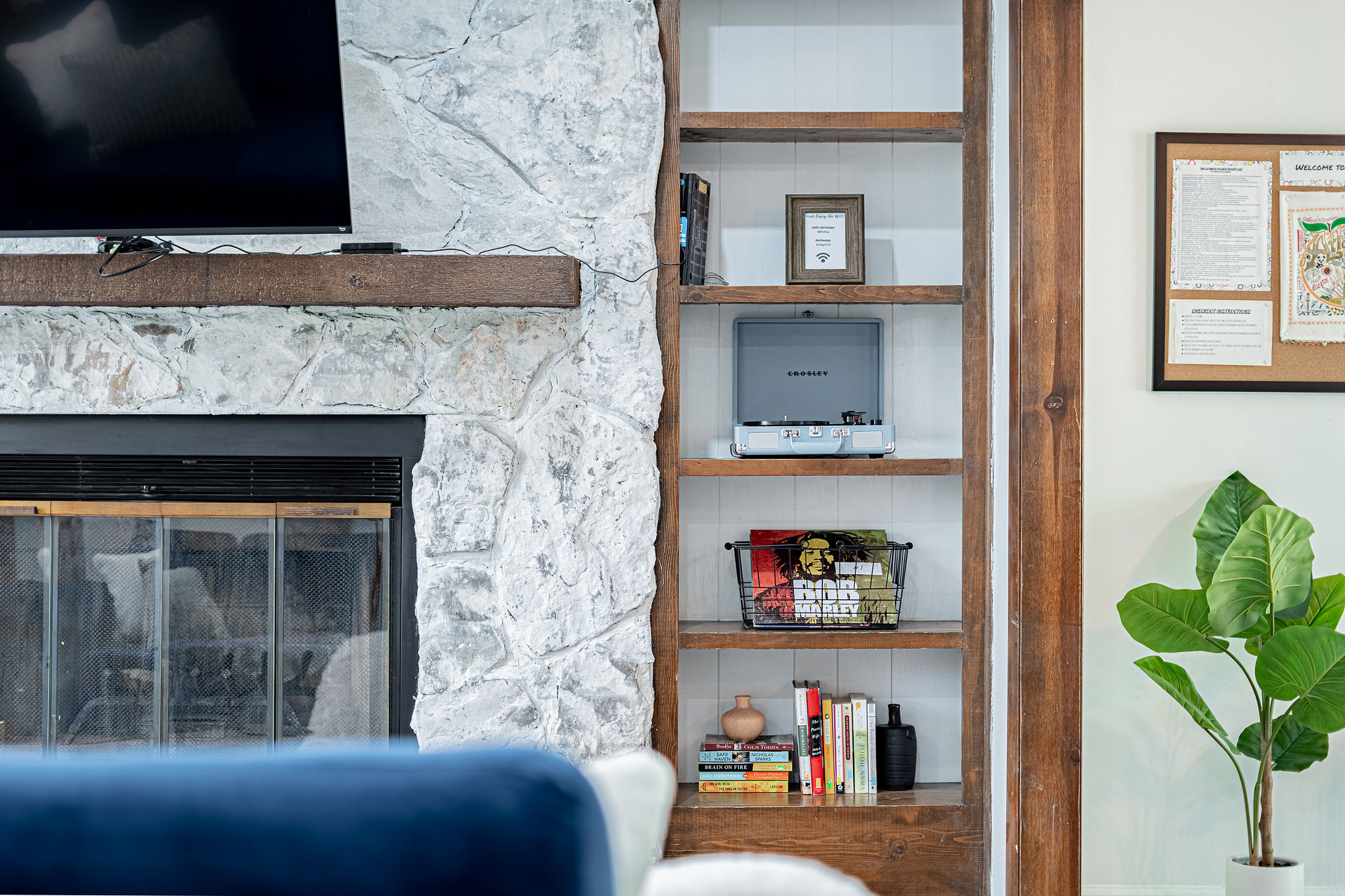 bookshelves and wifi