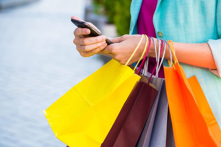 woman with shopping bags
