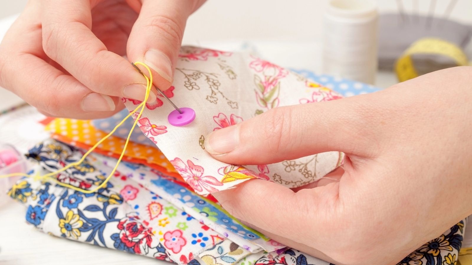sewing with hand needle and thread
