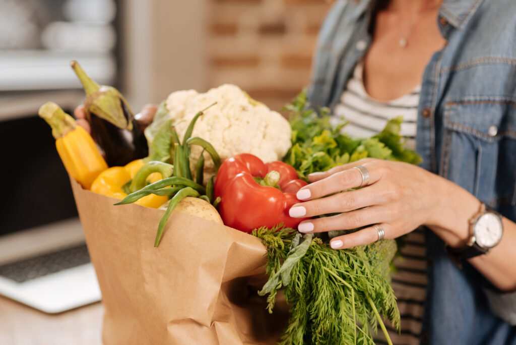 woman shopping grocery store