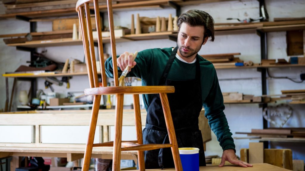 Man working on furniture