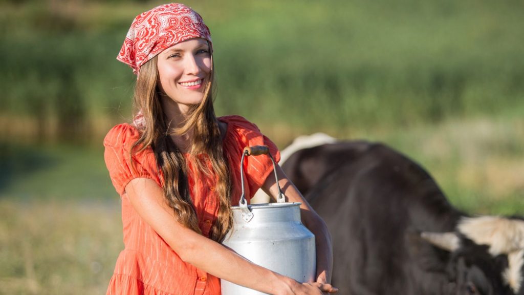 Female farmer on organic farm.