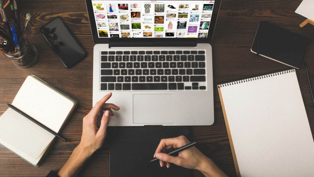 doing digital art on a computer or laptp