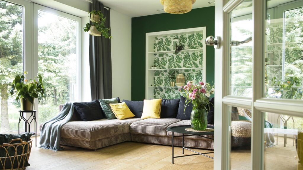 modern living room couch door