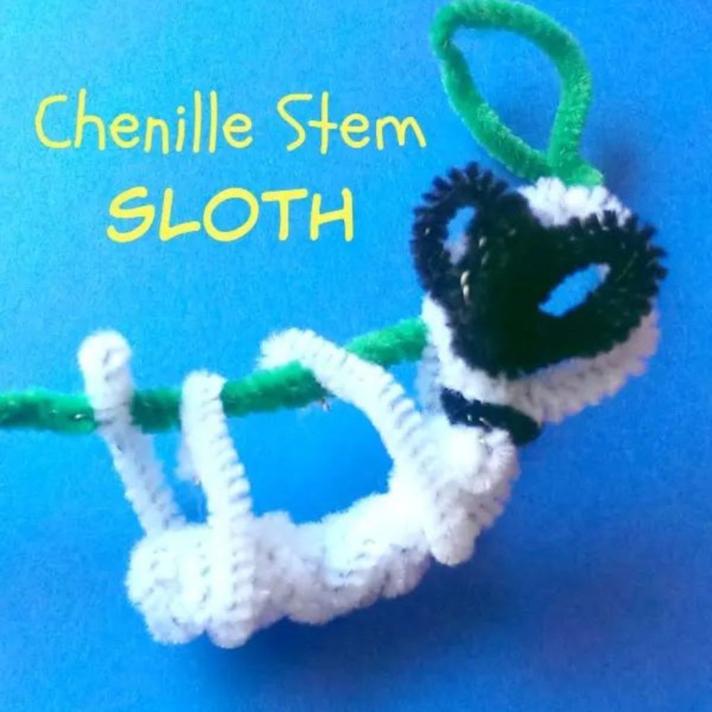 Chenille Stem Sloth Craft