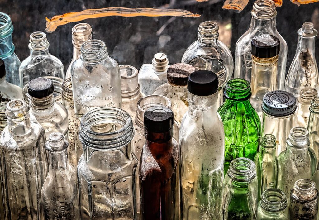 old vintage glass bottles