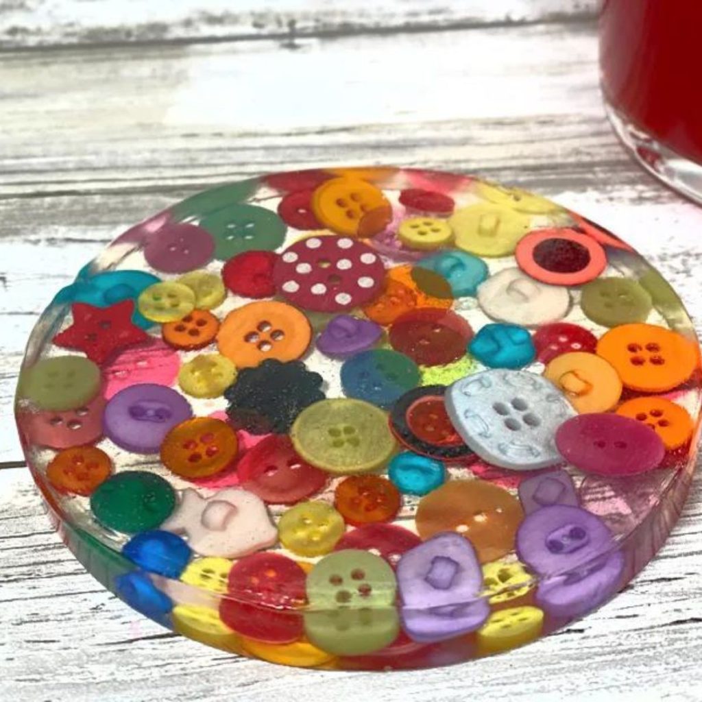Resin Coasters DIY with Buttons
