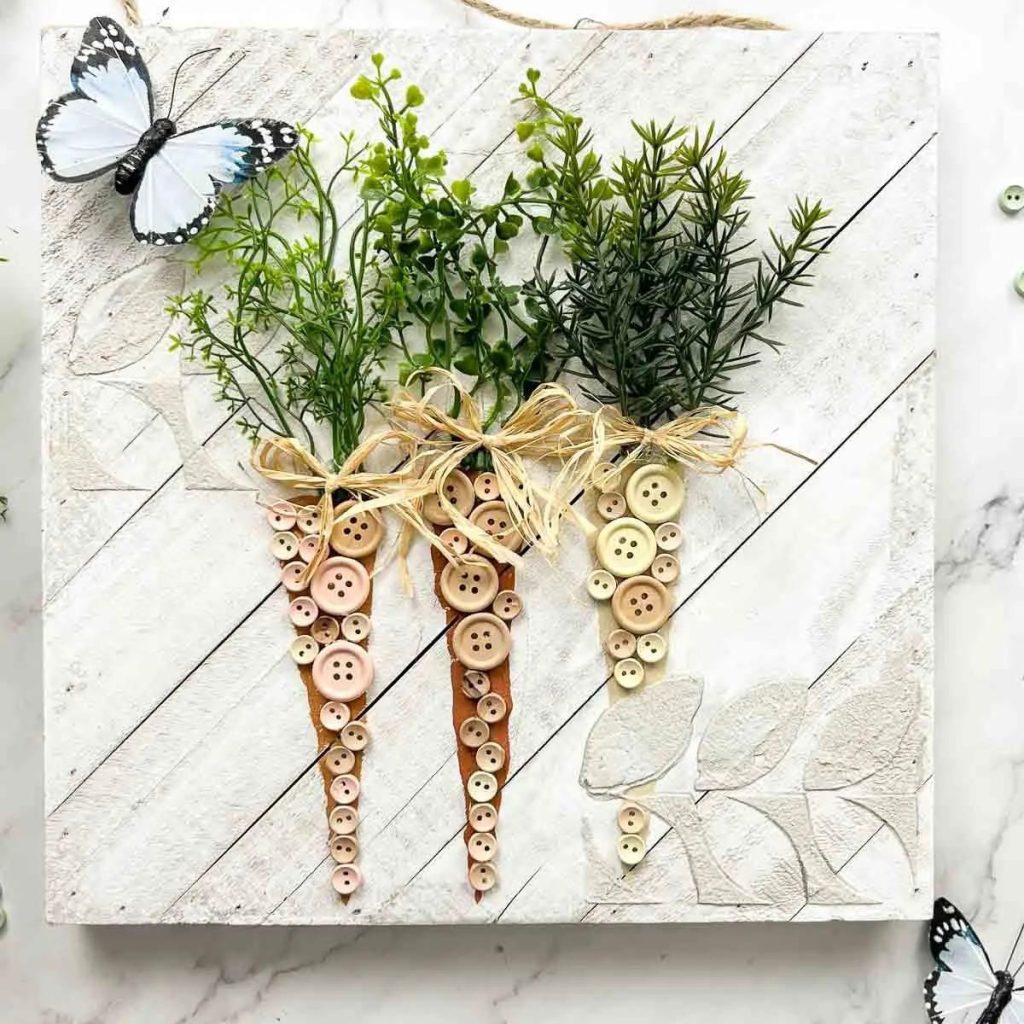 Carrot Button Art Craft