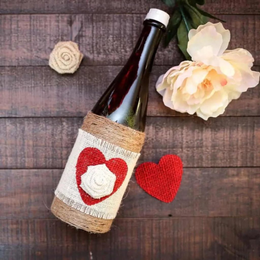 Wine Bottle Craft with heart design