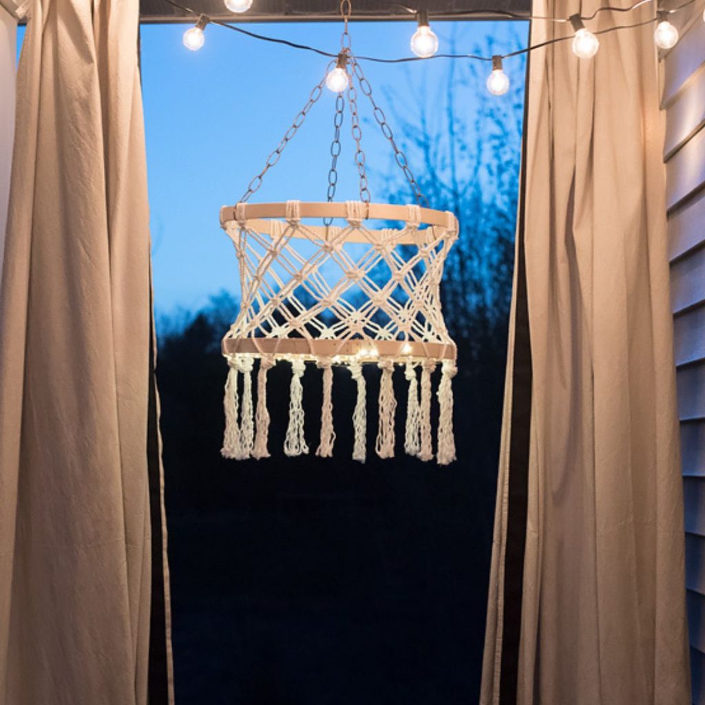 Boho Chandelier with lights