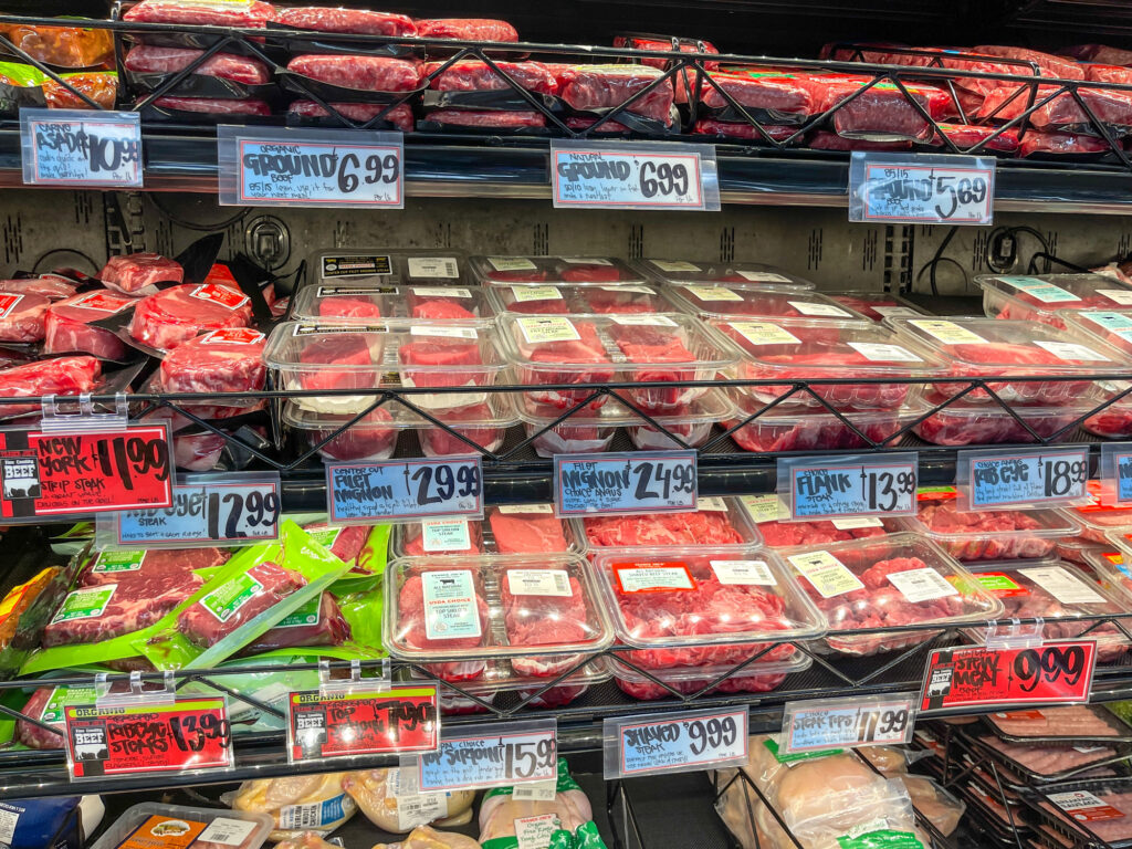 trader joes sign package meat section