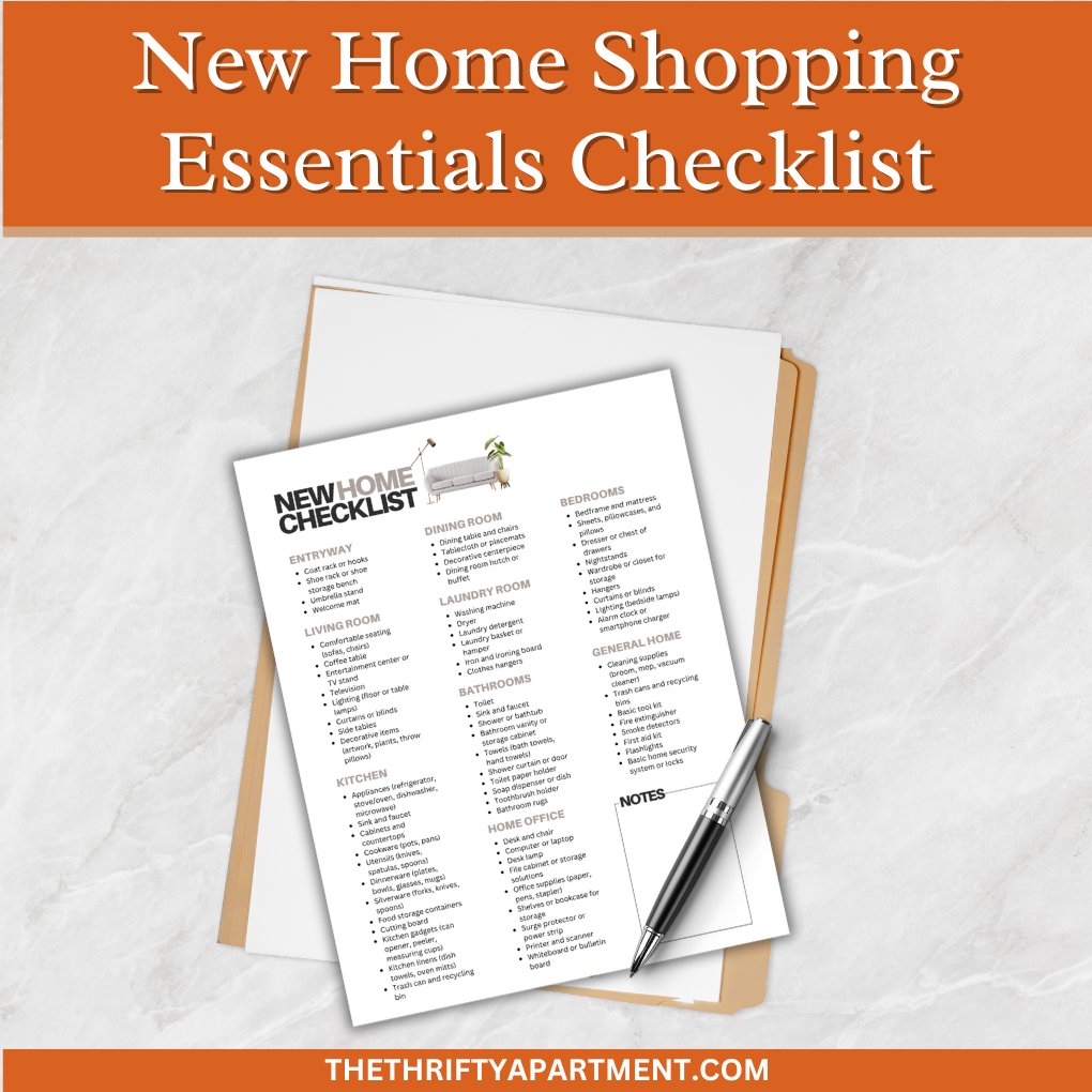 New Home Shopping Essentials Checklist